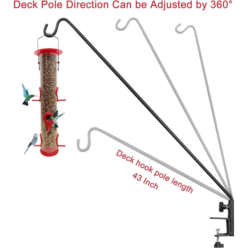 ERYTLLY Extended Reach Deck Hook Wall Pole Wall Mounted Deck