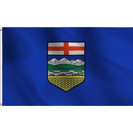 Large Canada Alberta Flag 6X10 FT, Canadian Province of AB Flags for Outdoor and Indoors,Double Stitched CA Polyester Flags, with Brass Grommets and Stronger Header. (Alberta, 6X10)