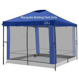 Canopy Universal Mosquito Netting Tent, Converts 10'x10' Canopy Gazebo into Camping Inner Tent, Screen House with Full PE Floors for Patio, Outdoor, Garden（TOP & Frame NOT Included） Navy Blue