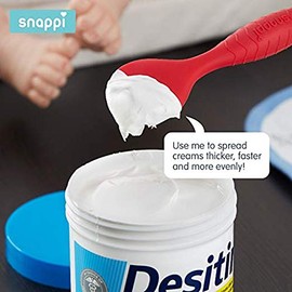 Ergo Brush Diaper Cream Applicator for a Baby Bum | Medical-Grade Silicone Diaper Rash Cream Bottom Brush Keeps Hands/Fingernails Clean (Cardinal Red)