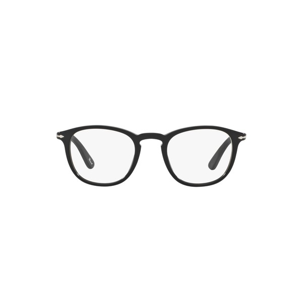 Persol PO3143V Rectangular Prescription Eyewear Frames, Black/Demo Lens, 47 mm