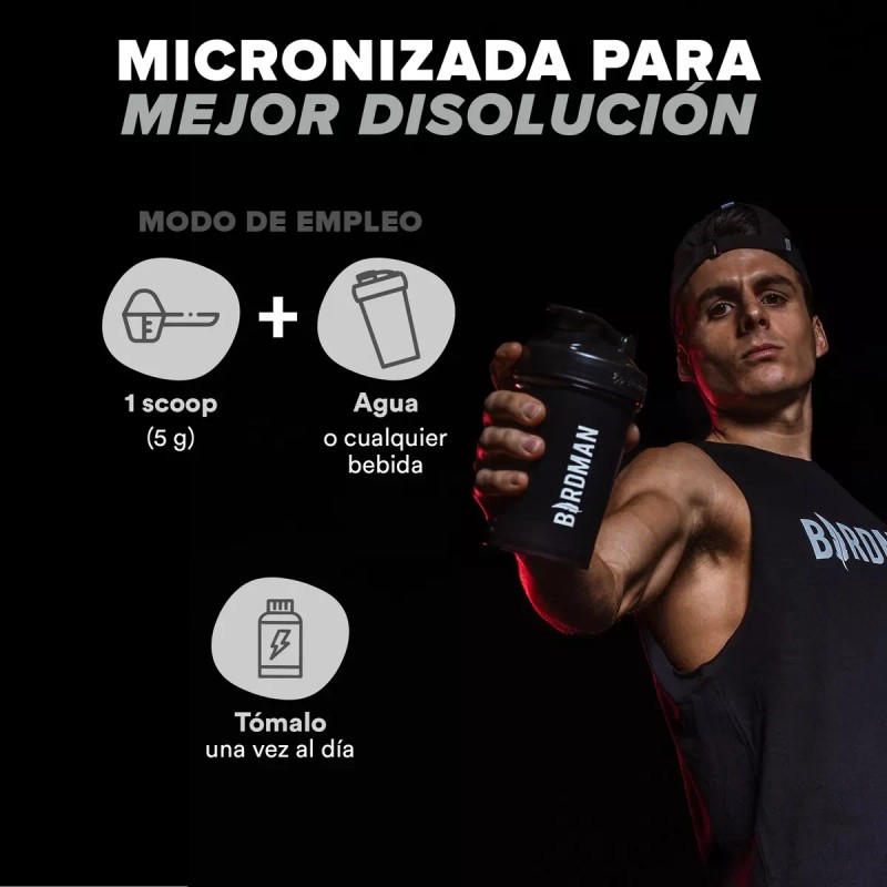 Birdman Creatina Monohidratada 90 Servicios Shaker 600ml