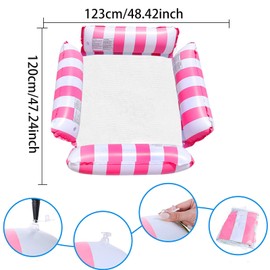 Inflatable Swimming Bed, Floating Lounge, Water Hammock, 4-in-1 Lounge Chair Pool Air Mattress, Water Toy Pool Accessories, Premium Water Hammock for Adults for Swimming Parties (Pink)