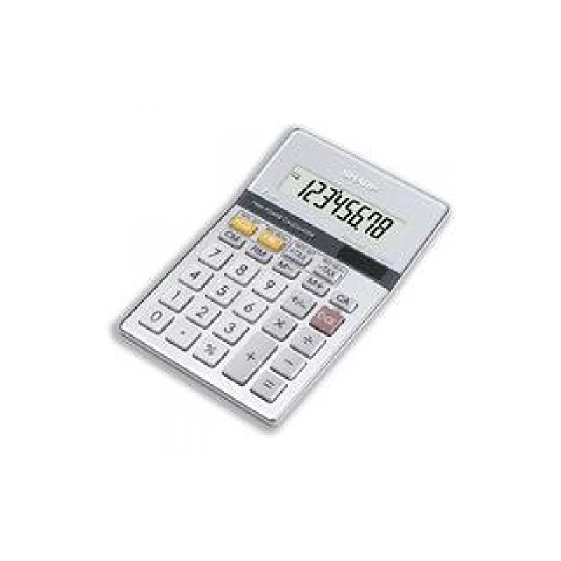 Sharp Silver 8-Digit Semi-Desktop Calculator EL-330ERB