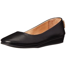 French Sole Women's Zeppa Slip on Shoes , Black Nappa, 6.5 M US