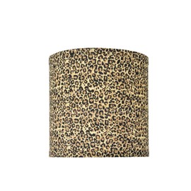 Aspen Creative 31054A, Transitional Hardback Drum (Cylinder) Shape Spider Construction Lamp Shade in Leopard Pattern, 8" wide (8" x 8" x 8")