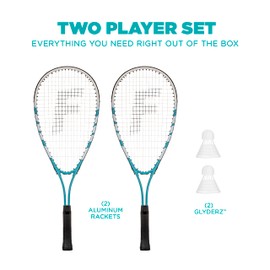 Franklin Sports Crossminton Rackets + Birdies Set - Badminton Game Set - 2 Player Speed Badminton Rackets + Birdies - Fun Backyard + Beach Game for Kids + Adults - Recreational