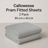 Callowesse 2 Pack Pram/Carrycot Fitted Sheets 40x80cm – 100% Cotton