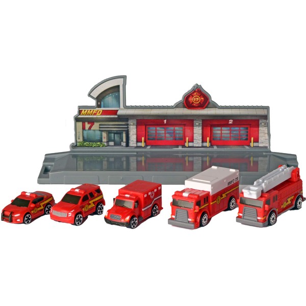 Micro Machines World Packs, Fire & Rescue - Features 5 Highly Detailed Vehicles: Ladder and Heavy Duty Trucks, Ambulance, Command Car, Fire Chief and Corresponding MM City Scene - Collect Them All