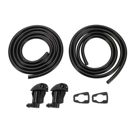 TUCKBOLD Windshield Washer Nozzle for Toyota Prius 2001-2003 No.8538144010 Front Black with 2 Pcs Gasket,2 Pcs 1.5 Meter Fluid Hose 1 Set