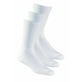 ARITRADERS Men Sport Socks Size 6-11 Thick Cotton Cushion Crew Calf Compression Ankle Moisture Wicking Athletic Cotton Socks for Sport Training Work White, 20 Pair