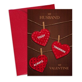 FLYAB Romantic Valentine Card for Husband - 5.5''x8'' Sweet Anniversary Card Gifts for Husband from Wife Husband Birthday Card Love Card for Husband Fiance Men Him with Envelope