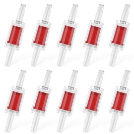 Pawfly 10 PCS Aquarium Check Valves for Common Air Pumps Red Plastic One-Way Non-Return Valves Pump Protectors for Standard 0.5cm Airline Tubing Fish Tank Accessories for Aeration Setup