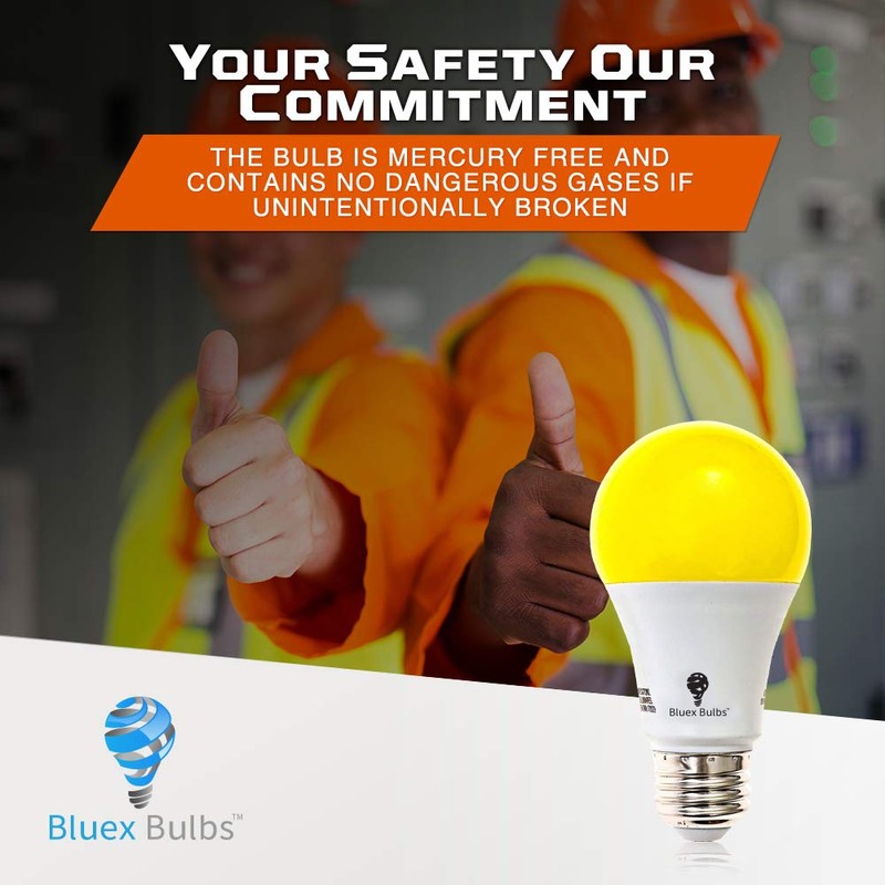 2-Pack Solray A19 Amber Yellow LED Bug Light Bulb No