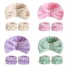 Pack of 4 Bowknot Hair Bands Cosmetic with 4 Pairs