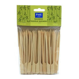 PME LSK183 Bamboo Paddle Skewers 12cm, Pack of 100, Brown