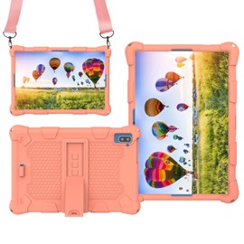 AIJAKO 10 Inch Case for Dragon Touch Notepad 102, TECLAST P20S/M40S/M40 Pro, PRITOM TronPad L10, YESTEL T5, North Bison 10, Blackview Tab 8/Tab 10, BYYBUO SmartPad T10/A10_L, Shoulder Strap, Pink