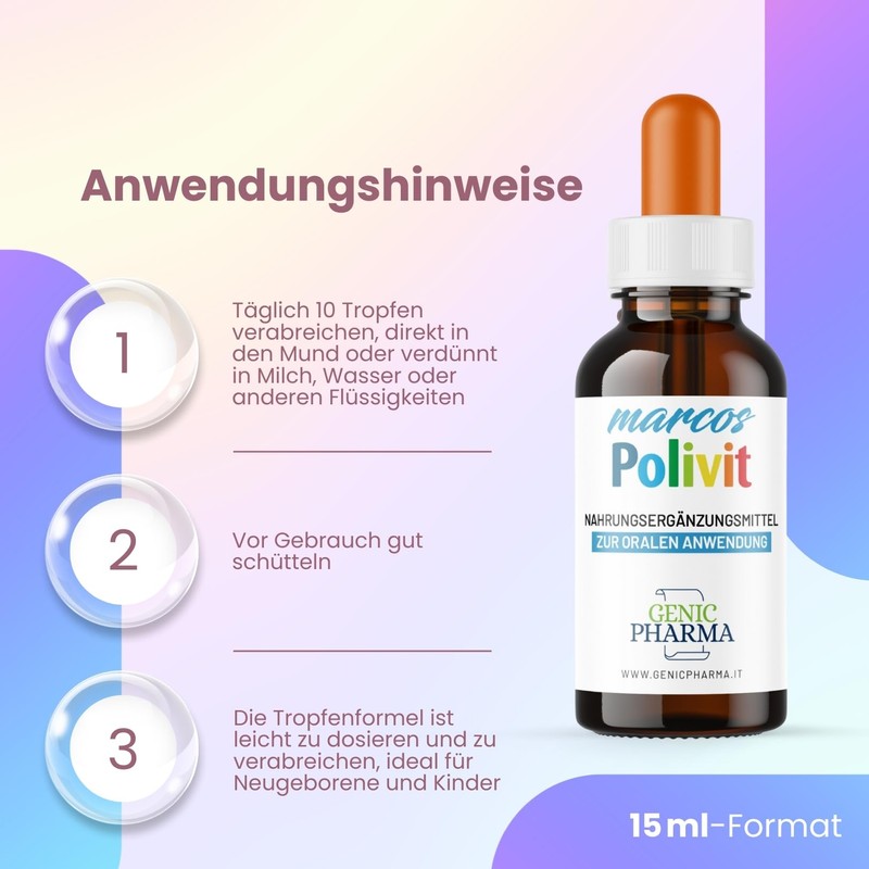 Polivit Multivitamin Children's Drops 15 ml Children's Vitamins Support for