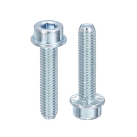 sourcing map M8x35mm Hex Socket Head Cap Screws, 30Pcs Carbon Steel Flanged Bolt Full Thread Screw Machine Screws for Machinery, Home Repairs and Fixtures