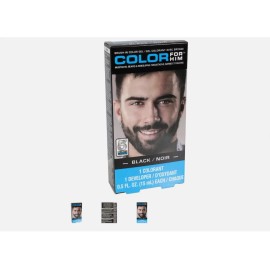 Color For Him Men's 5 Minute Brush in Dye Black Mustache Beard