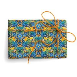 Kartos Caltagirone Italian Wrapping Paper, Folded