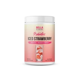 Bella All Natural Probiotics Iced Strawberry Powder for Good Tummy Health - Healthier Lifestyle