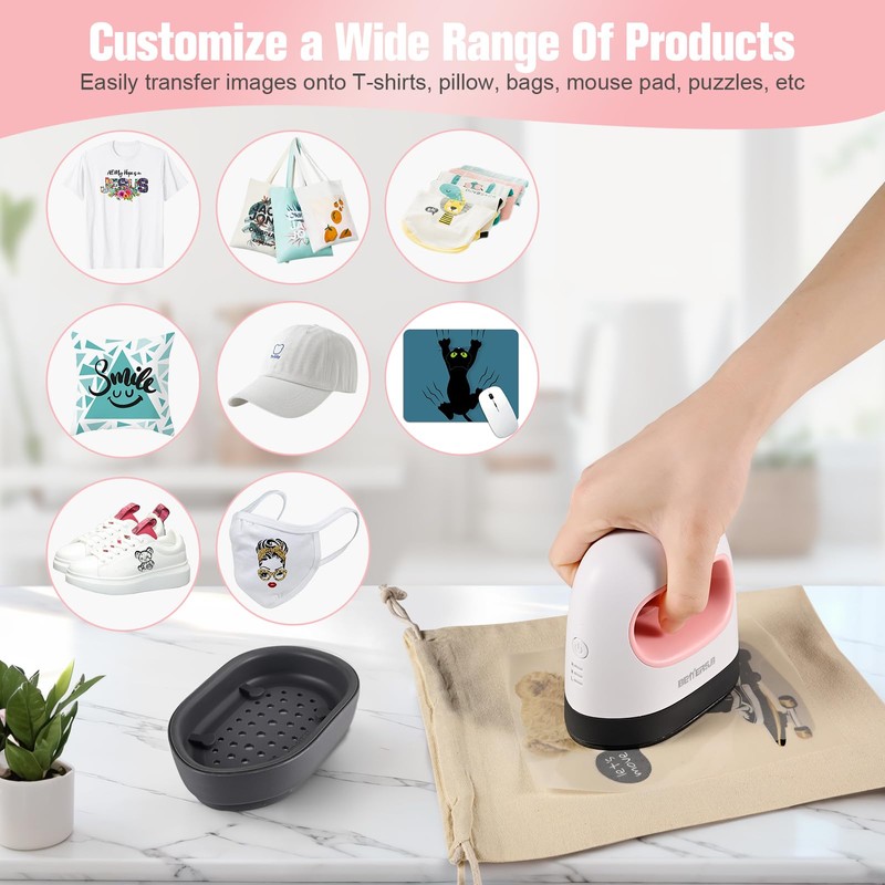 BetterSub Mini Heat Press Machine, Small Heat Press Portable Iron