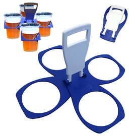 SALUDABLE Cup Holder Paper Cup Drink Holder Portable Foldable for Baseball Games 4 Pack (Blue)