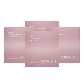 Arocell Super Collagen Mask 2.0 ECM ACTIVE 4 sheets 4pcs / 아로셀 슈퍼 콜라겐 마스크 2.0 ECM ACTIVE 4매 4개