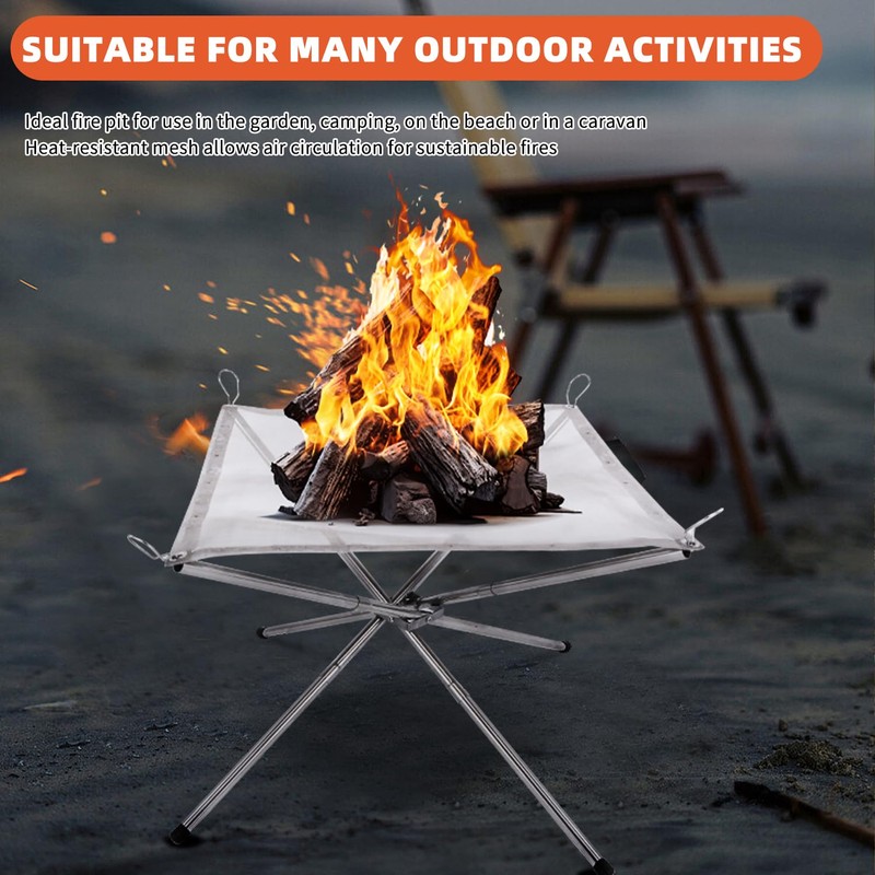 LUKVCIY Portable Fire Pit for Camping, 42CM Foldable Outdoor Firepit
