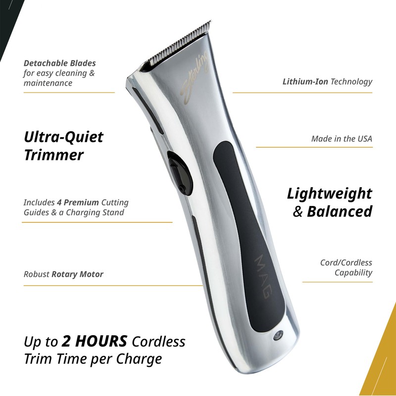 Wahl Professional Sterling MAG Cordless Trimmer, Lithium Ion, Quick-Detach Blade,