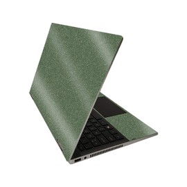 MightySkins Glossy Glitter Skin for HP Pavilion x360 14" (2020) - Solid Olive | Protective, Durable High-Gloss Glitter Finish | Easy to Apply, Remove, and Change Styles | Made in The USA