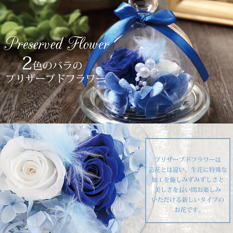 TEATSIGHT Preserved Flower Arrangement, Wrapped, In a Glass Pot, 2 Flowers