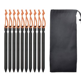 TopHomer 10 PCS Tent Pegs, Aluminum Alloy Heavy Duty Y-Shaped Tent Pegs Camping Tent Stake Nail Lightweight Sand Pegs for Camping, Outdoor, Beach, Hiking (Black)