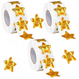 1500 Pcs Gold Star Stickers Motivational Gold Stars Stickers Golden and Glitter Star Stickers for Kid Behavior Chart Student Planner School Classroom Use(2.5cm)