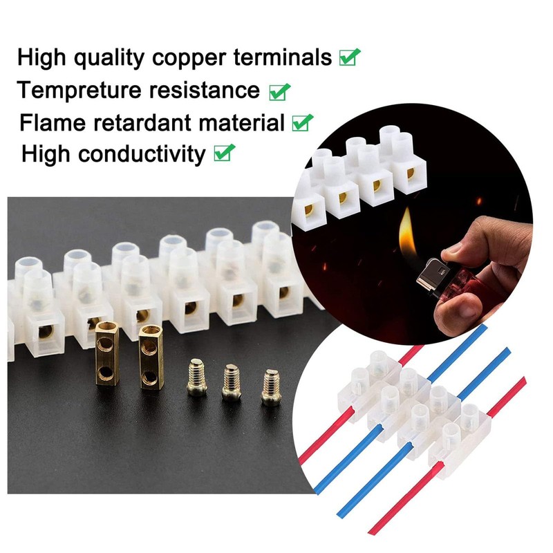 6 Pack Clear Electrical Terminal Blocks，Wire Connectors for Secure and