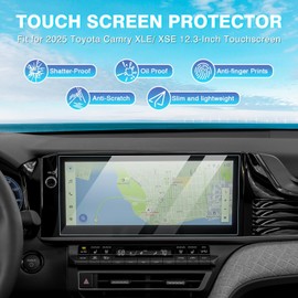 Karltys [Upgrade] 2 Pack 2025 2026 Toyota Camry 12.3-Inch Camry Screen Protector [No Glare & Fingerprint] for Models XLE/XSE 12.3-Inch Touchscreen Tempered Glass Navigation Screen Cover HD Clear