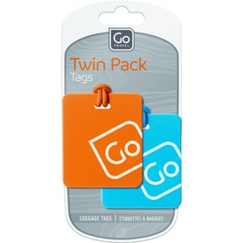 Go Travel Twin Pack Luggage Tags, Blue & Orange