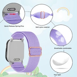Issinlky Kids Elastic Nylon Strap for Xplora X6, Soft Stretchable girls boys replacement Woven Strap for Xplora X6 Play