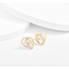 Sterling Silver Stud Earrings for Women, Heart Shaped Cubic Zirconia