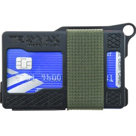 Trayvax Armored Summit Wallet, RFID Front Pocket Metal Credit Card Holder with Money Clip, Slim Minimalist Wallet for Men and Women, OD Green