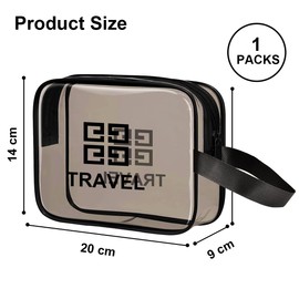 Ruayia Kosmetiktasche Durchsichtig 1 Stück，Kulturtasche Transparent wasserdichte PVC-Reise-Waschtaschen Make-up-Taschen - 1 Stück - S - Schwarz