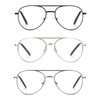 EYE ZOOM 3 Pack Aviator Style Metal Frame Blue Light