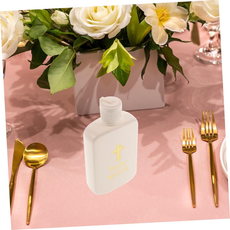 iplusmile 4pcs Decorative Holy Water Bottles Cross Pattern Vials for