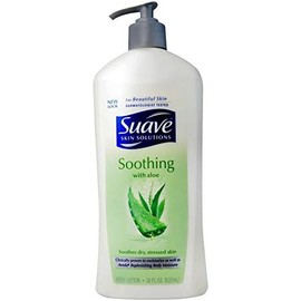 Suave loción para manos y cuerpo con calmante con aloe 18 oz (paquete de 3)