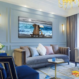 MHARTK66 Large Canvas Wall Art For Living Room Modern Wall Decor For Office Bedroom Room Decoration Ocean Beach Wall Painting Animal Elephant Wall Pictures Abstract Wall Artwork Home Decor 30x60 in