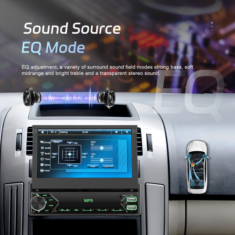 CFRIATO 7" Single 1 DIN Flip out TouchScreen Car MP5