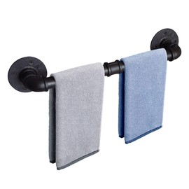 DSDS Industrial Pipe Towel Rack Towel Bar, Heavy Duty Bathroom Hardware Towel Bar Accessory, Wall Mounted Rustic Iron Bathroom Towel Rack Holder