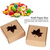 50Pcs Maple Leaf Pattern Kraft Paper Packing Box Small Gift