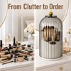 360° Rotating Makeup Brush Holder Organizer with Clear Cover –